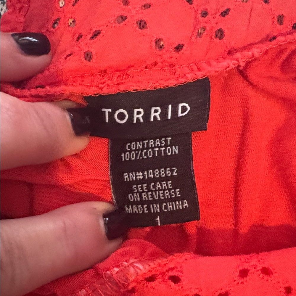 Torrid Vibrant Coral Cold Shoulder Top - Picture 4 of 4